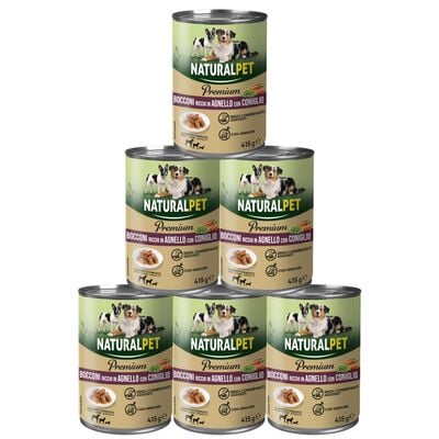 Naturalpet Premium Bocconi ricchi in agnello con coniglio 415gr
