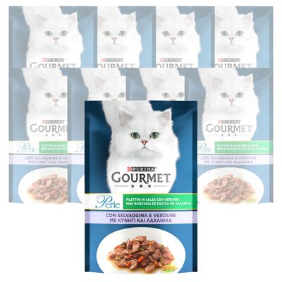 Gourmet Perle Cat Adult Filettini in Salsa con Vitello e Verdure 85 gr