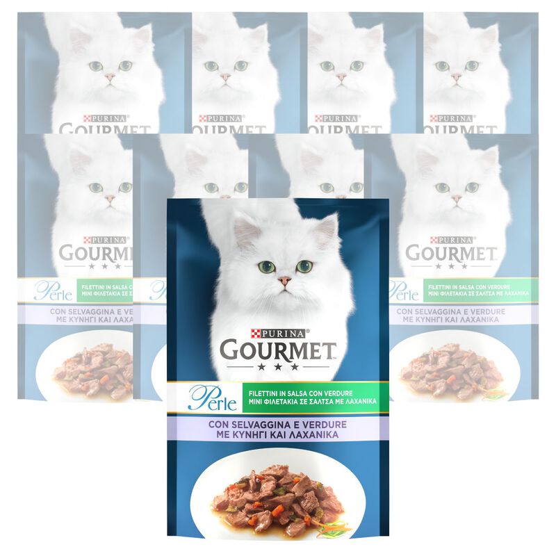 Gourmet Perle Cat Adult Filettini in Salsa con Vitello e Verdure 85 gr