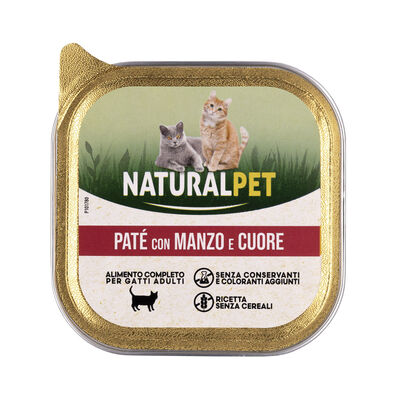 Naturalpet Cat Adult Paté con Manzo e Cuore 100 gr
