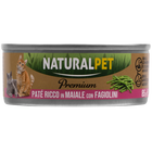 Naturalpet Premium Cat paté al maiale con fagiolini 85gr