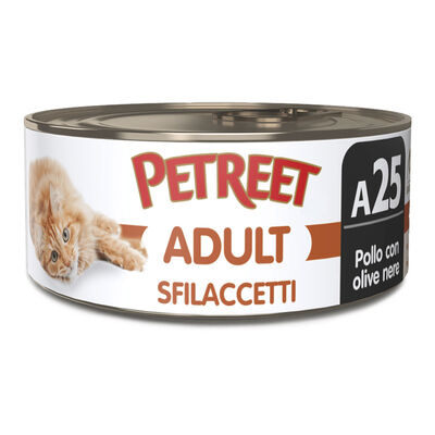 Petreet Cat Sfilaccetti pollo con olive nere 70 gr