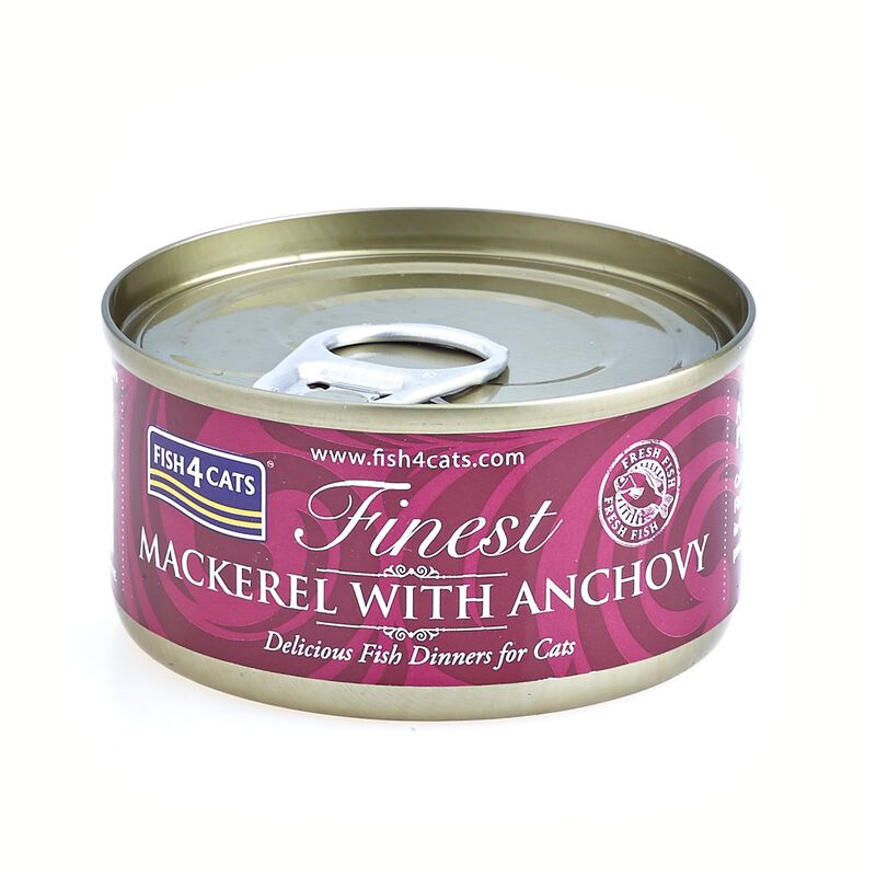 Fish4Cats Finest Cibo Umido per gatti Sgombro e Acciughe 70 gr