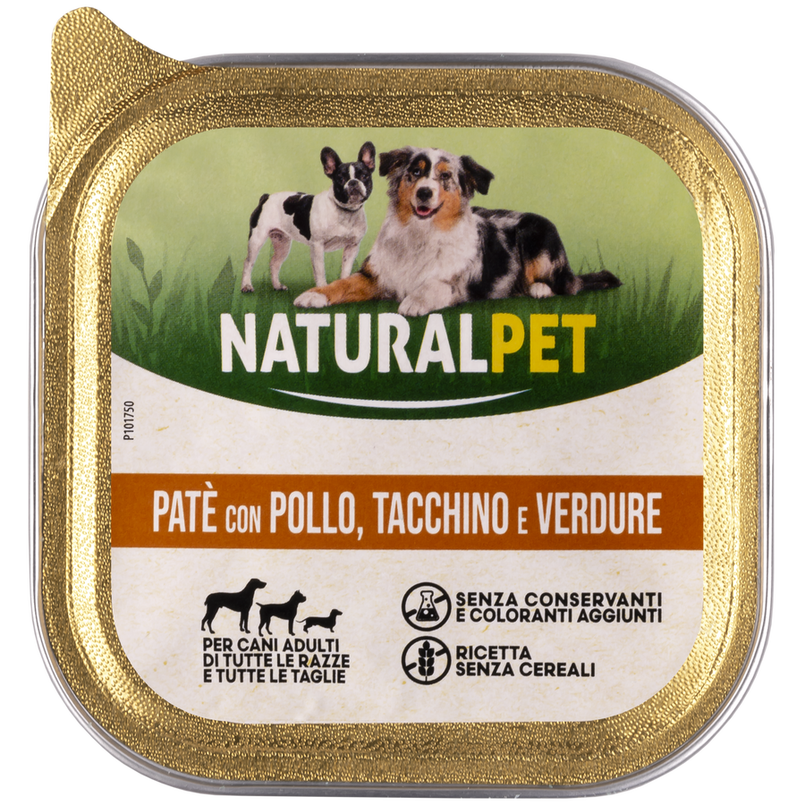 Naturalpet Dog Adulto Pat&eacute; con Pollo, Tacchino e Verdure 150 gr