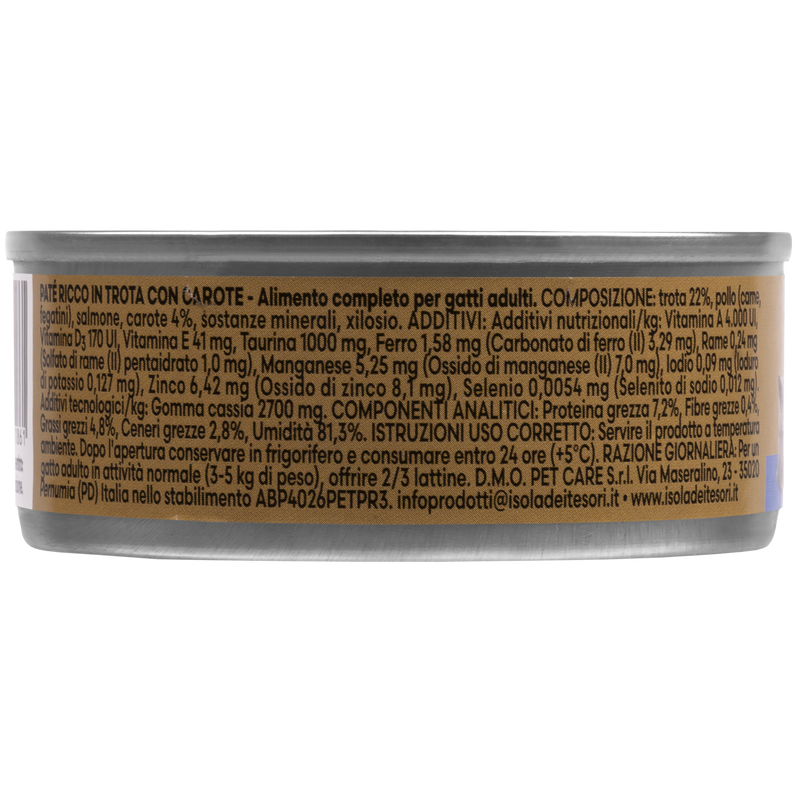 Naturalpet Premium Cat paté ricco in trota con carote 85gr