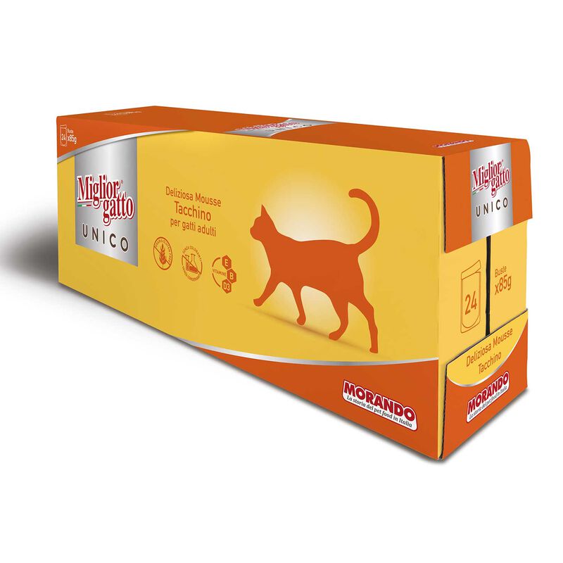 Migliorgatto Unico Cat Adult deliziosa mousse Tacchino 85 gr x 24 pz