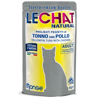 Le Chat Natural gatti adulti pezzetti di Tonno con Pollo 80 gr
