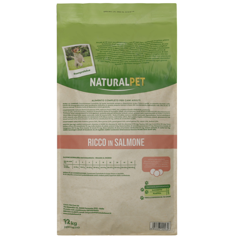 Naturalpet Dog Adult All Breed Ricche in Salmone 12 kg