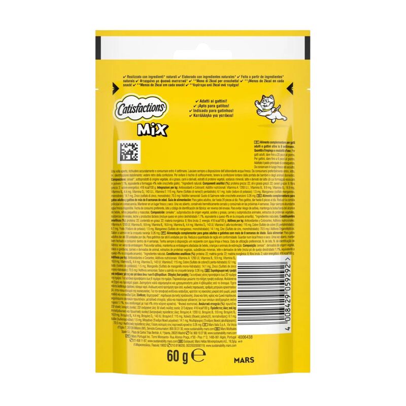 Catisfactions Snack per Gatto con Salmone e Formaggio 60 gr