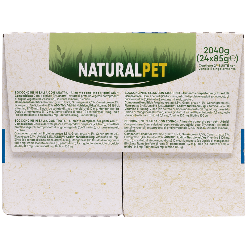 Naturalpet Cat Adult Bocconcini in salsa Multipack 85grx24pz