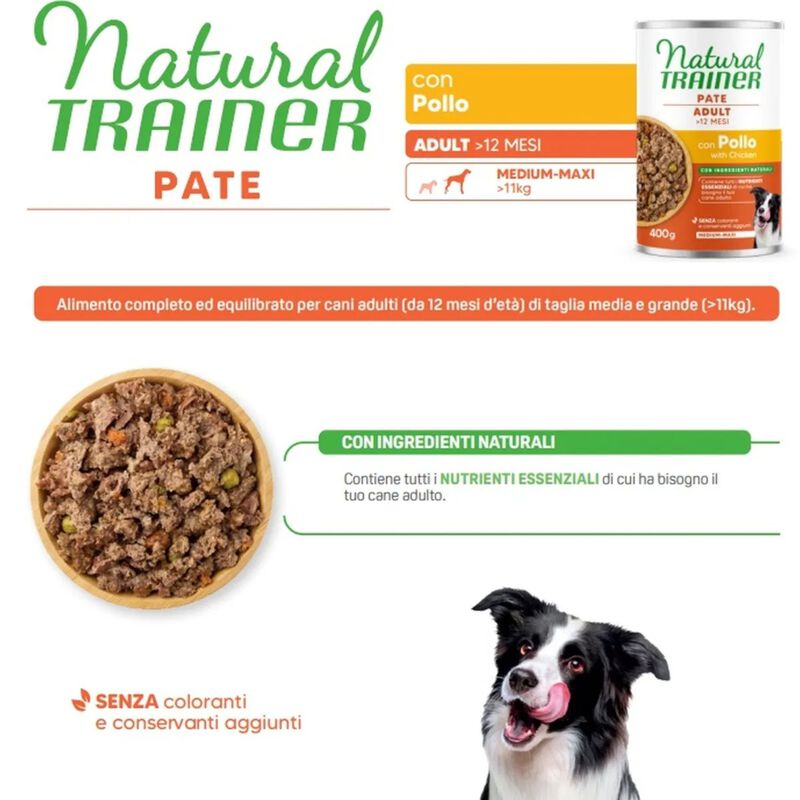 Natural Trainer Dog Medium/Maxi al Pollo 400 gr