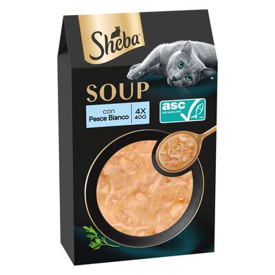 Sheba Cat Adult Soup Pesce Bianco 4 x 40 gr