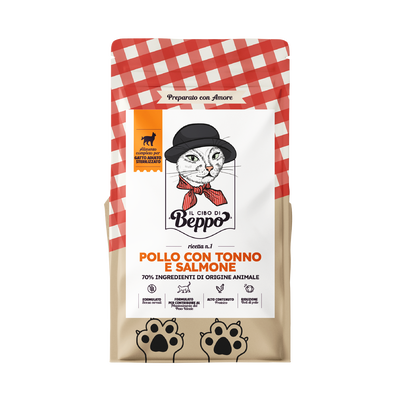 Il Cibo di Beppo Cat steril Pollo con Tonno e Salmone 1,5kg