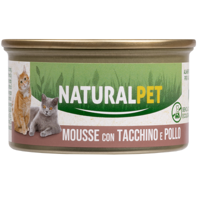 Naturalpet Cat Adult Mousse Tacchino e Pollo 85gr