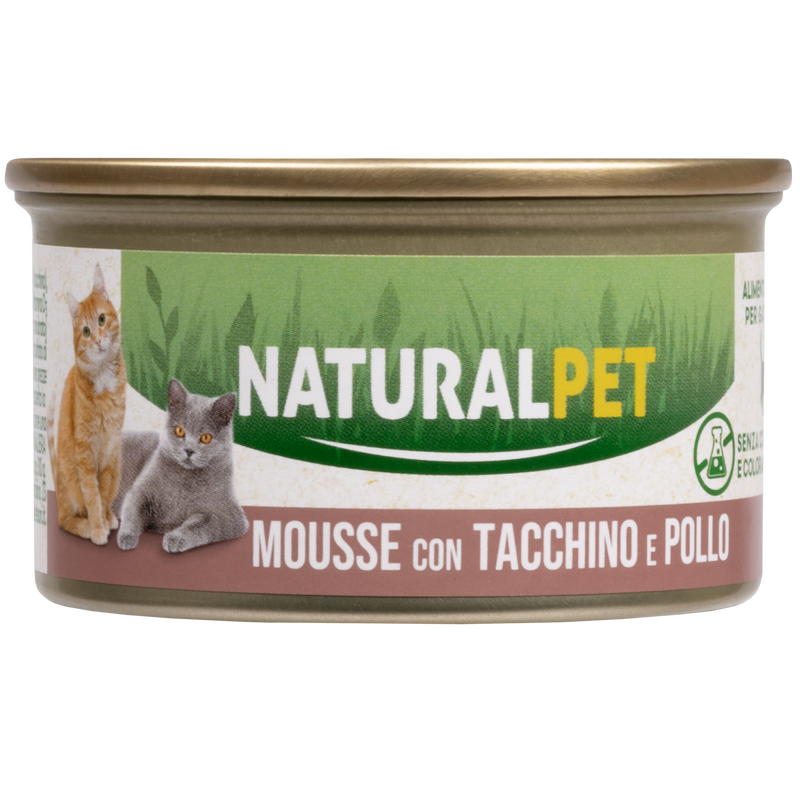 Naturalpet Cat Adult Mousse Tacchino e Pollo 85gr