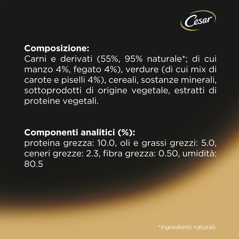 Cesar Dog Selezioni dell'Orto con Manzo e verdure 150 gr