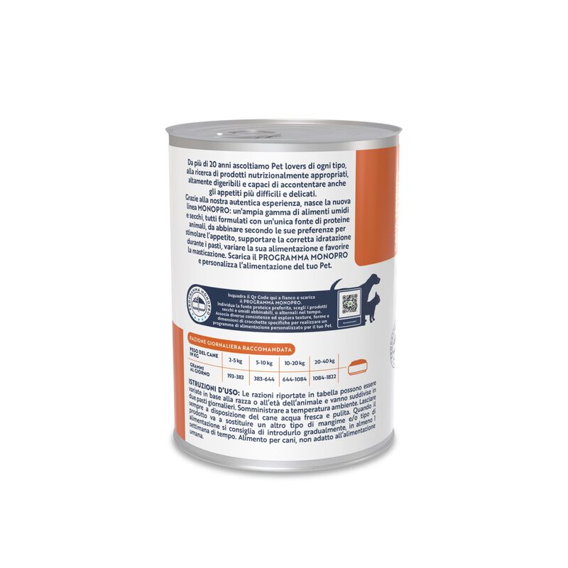 Monopro Bocconcini in Salsa per cani adulti Anatra 415 gr