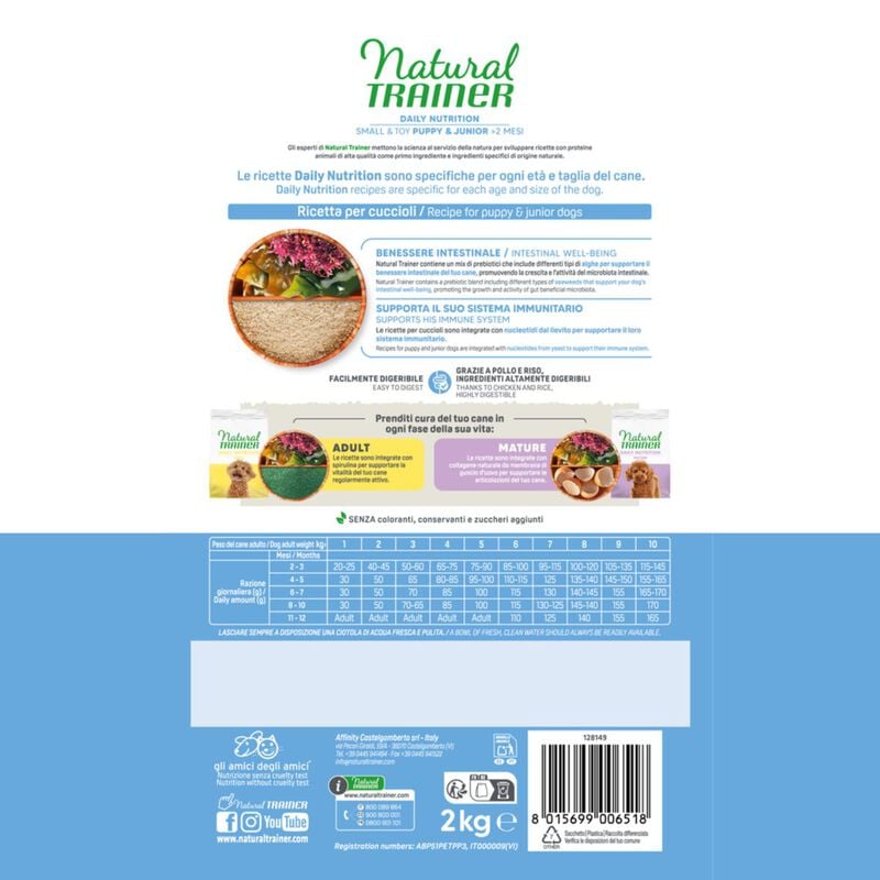 Natural Trainer Dog Puppy & Junior Small/Toy Pollo 2 kg