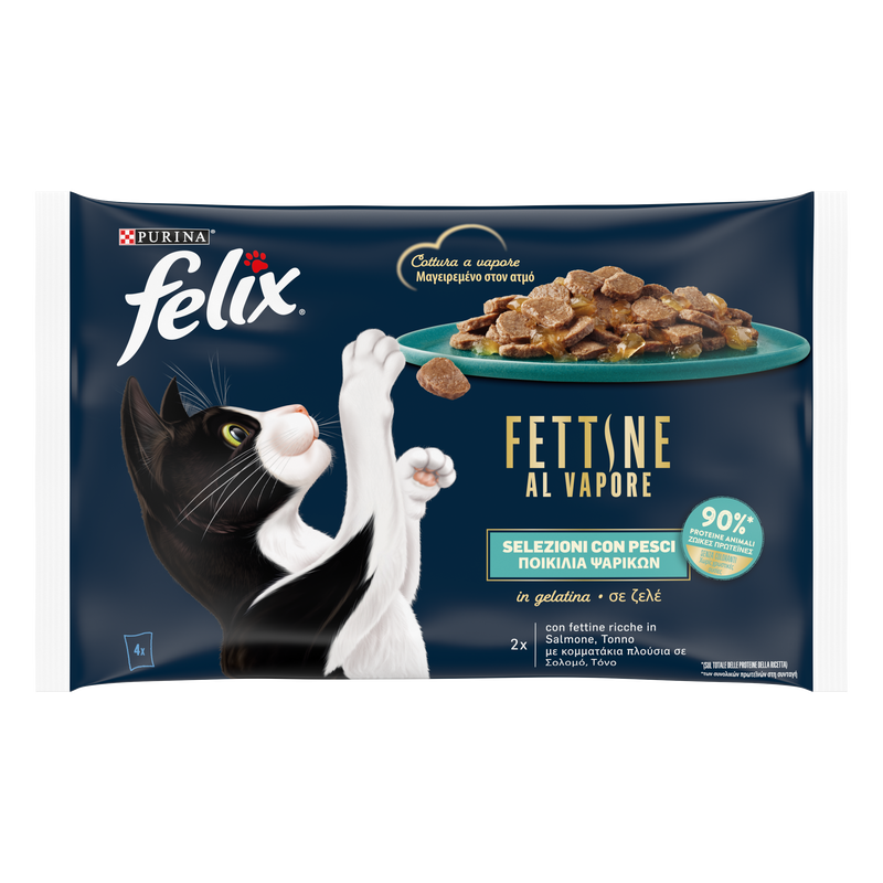 Felix Cat Adult Fettine al vapore Salmone e tonno 80grx4pz