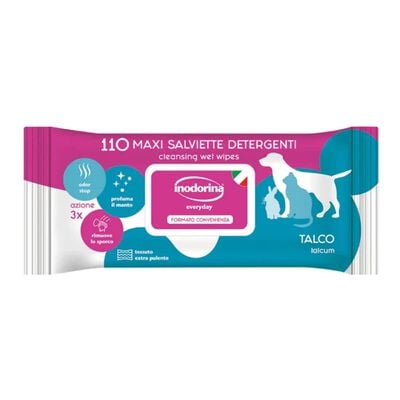 Inodorina Salviette per cani Talco 110 pz