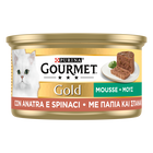 Gourmet Gold Cat Adult Mousse con Anatra e un Tocco di Spinaci 85 gr