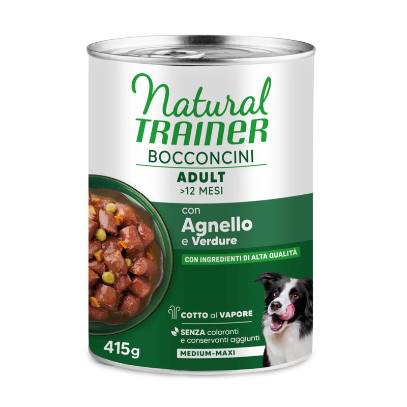 Natural Trainer Dog Mediumx&Maxi Adult bocconcini con agnello 415gr