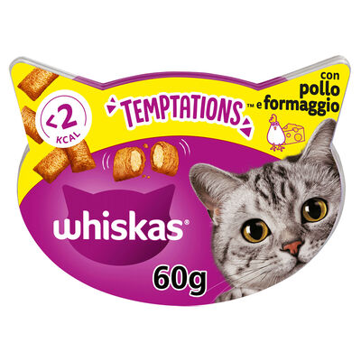 Whiskas Temptations Cat Snack con Pollo e Formaggio 60 gr
