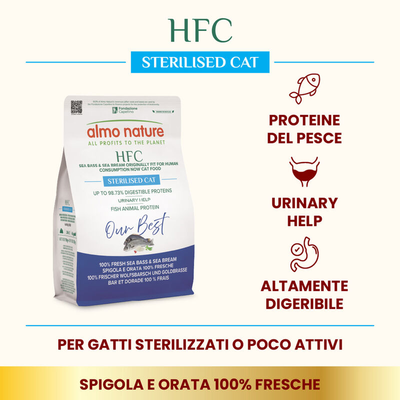 Almo Nature HFC Cat Adult Sterilsed Spigola e orata fresca 1,2kg