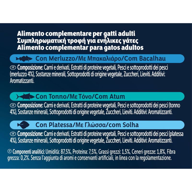 Felix Soup Cat Adult Filetti Merluzzo Tonno e Platessa 6 pz x 48 gr