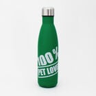 Borraccia termica verde con stampa bianca 100% Pet Lover image number 0
