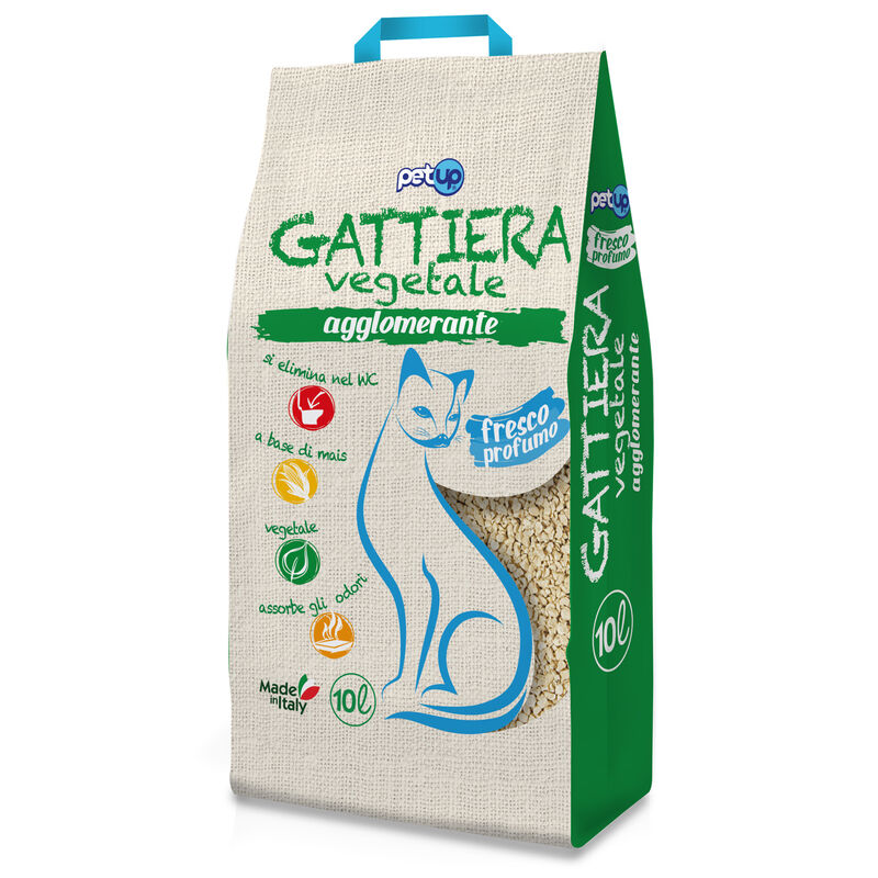 PetUp Gattiera Vegetale Agglomerante 10 lt