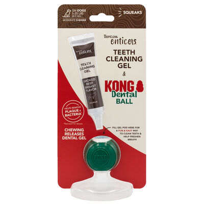 Tropiclean Enticers teeth cleaning gel &Kong dental ball Small