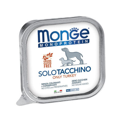 Monge Monoprotein per cani adulti Paté Solo Tacchino 150 gr