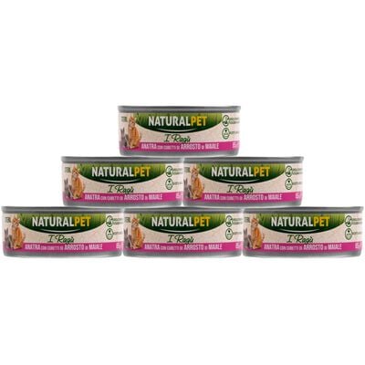 Naturalpet Cat Sterilised I rag&ugrave; Anatra con cubetti di arrosto di maiale 85gr
