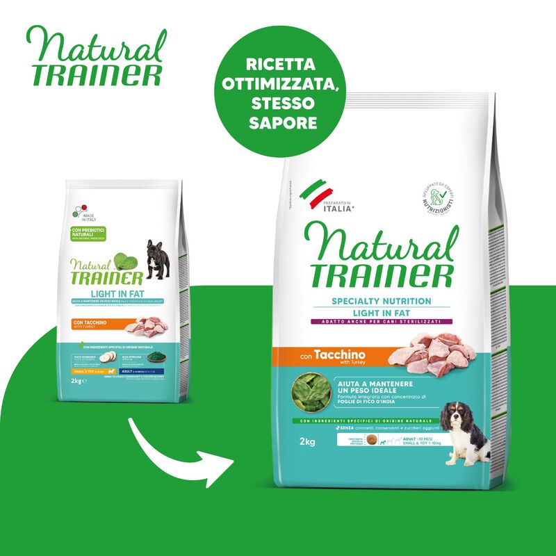 Natural Trainer Dog Ideal Weight Small & Toy Adult con Carni bianche 800 gr
