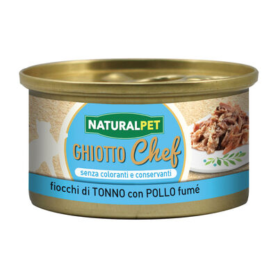 Naturalpet Ghiotto Chef Fiocchi di Tonno con Pollo fumé 80gr