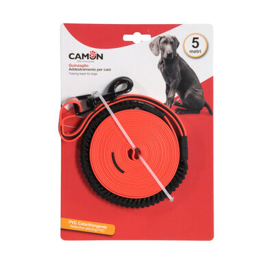 Camon Guinzaglio Lunghina in PVC con banda riflettente Rosso 5 mt