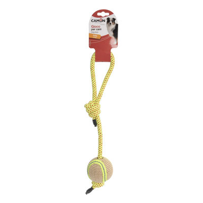 Camon gioco per Cani Palla in Juta con corda in Cotone 7cm