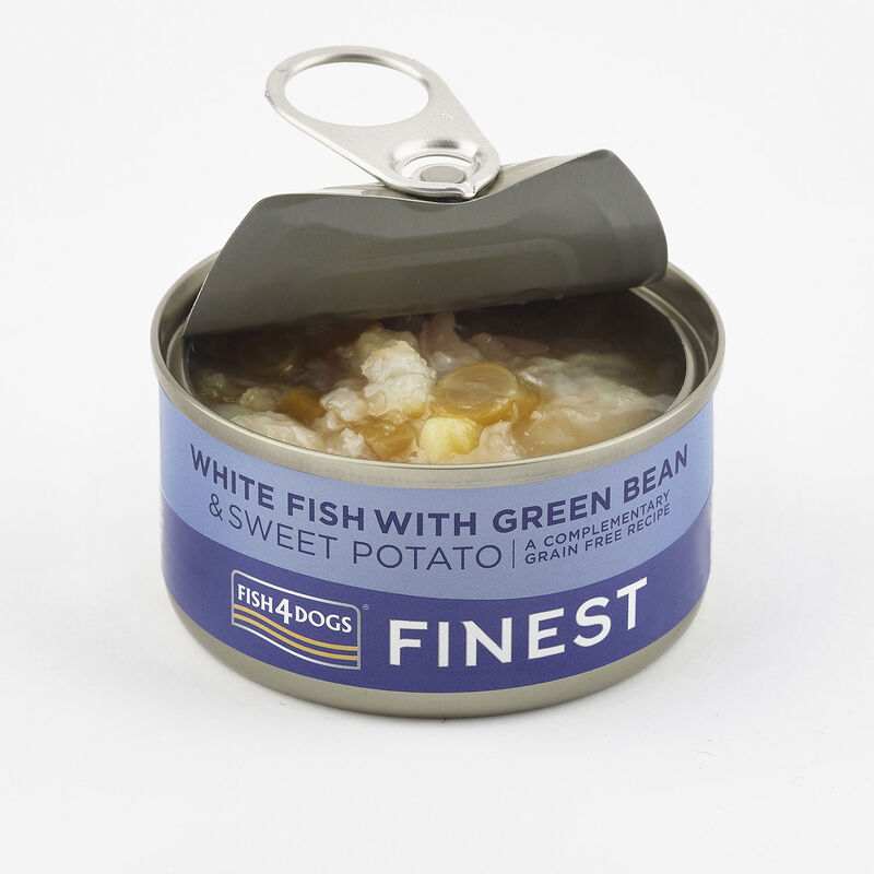 Fish4Dogs Finest Dog Pesce Bianco con Patata Dolce e Fagiolini 85 gr