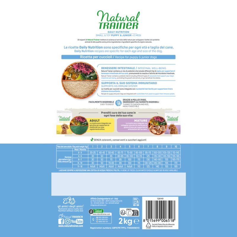 Natural Trainer Dog Puppy & Junior Small/Toy Pollo 2 kg