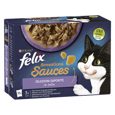 Felix Sensation Sauces Cat Selezioni Saporite 12x85 gr