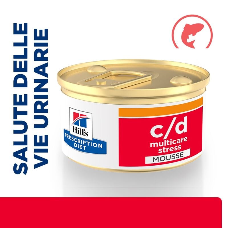 Hill's Prescription Diet c/d Multicare Stress Mousse per gatti adulti con Salmone 85 gr