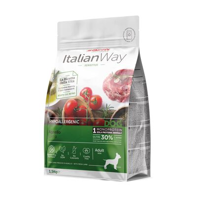 Italianway Hypoallergenic Crocchette cani adulti tg Mini Agnello 1,5 kg