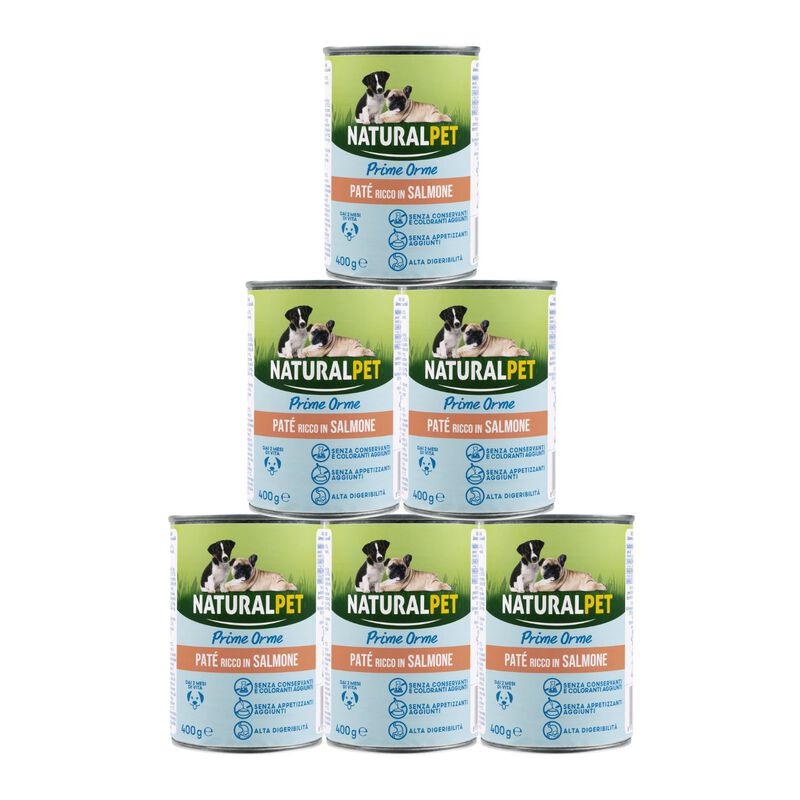 Naturalpet Prime Orme Puppy Pat&eacute; ricco in Salmone 400gr