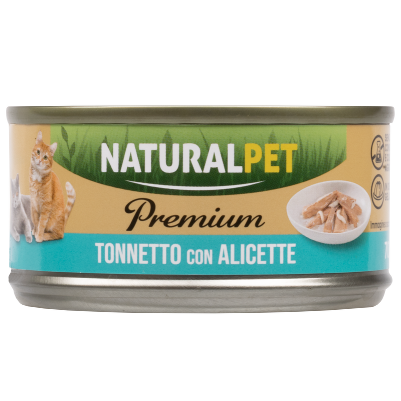 Naturalpet Premium Cat Adult Tonnetto con alicette 70gr