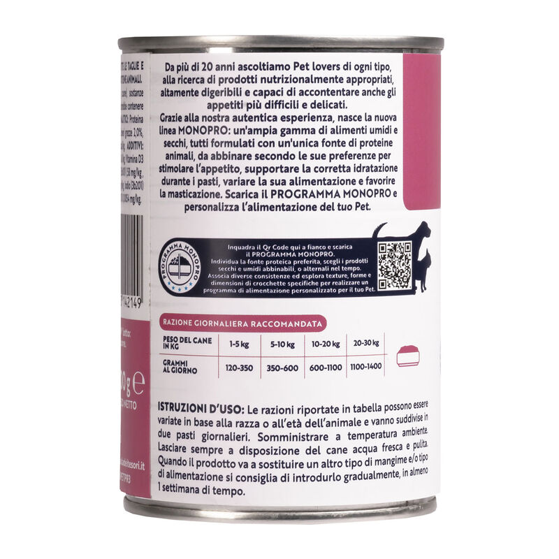 Monopro Dog Adult All breeds Maiale 400 gr