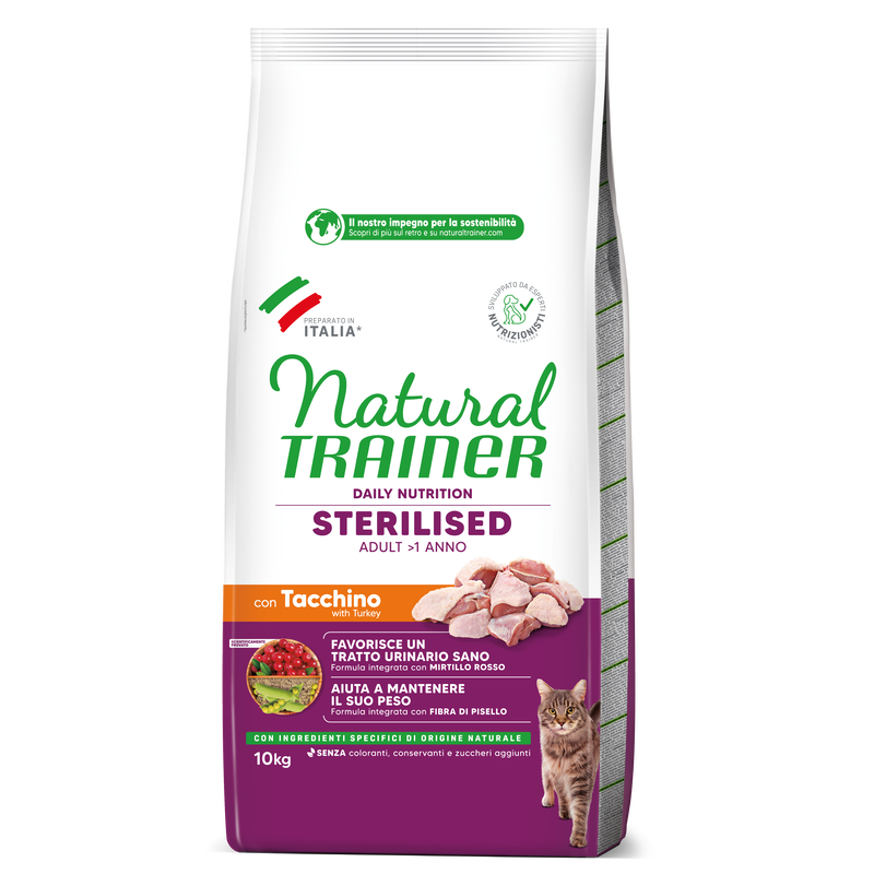 Natural Trainer Cat Adult Sterilised Tacchino 10 kg