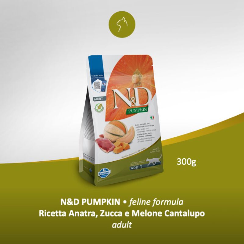 Farmina N&D Pumpinkin Cat Adult Anatra Zucca e Melone Cantalupo 300 gr