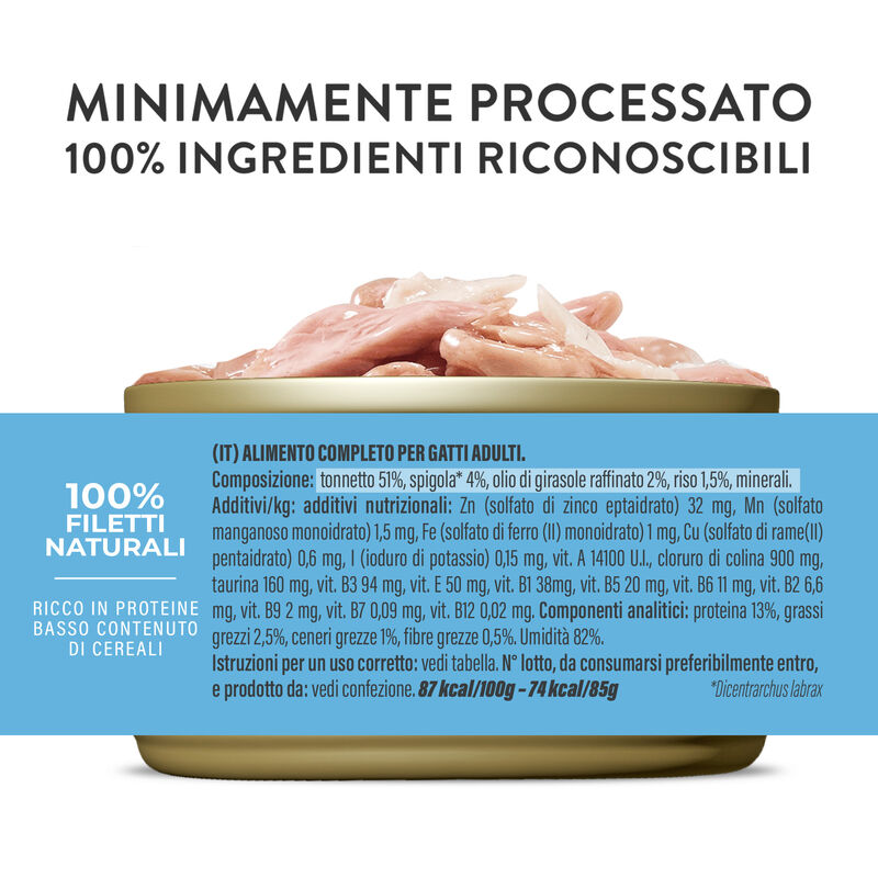 Schesir Complete Nutrition Gatto Tonno e Spigola jelly 85g