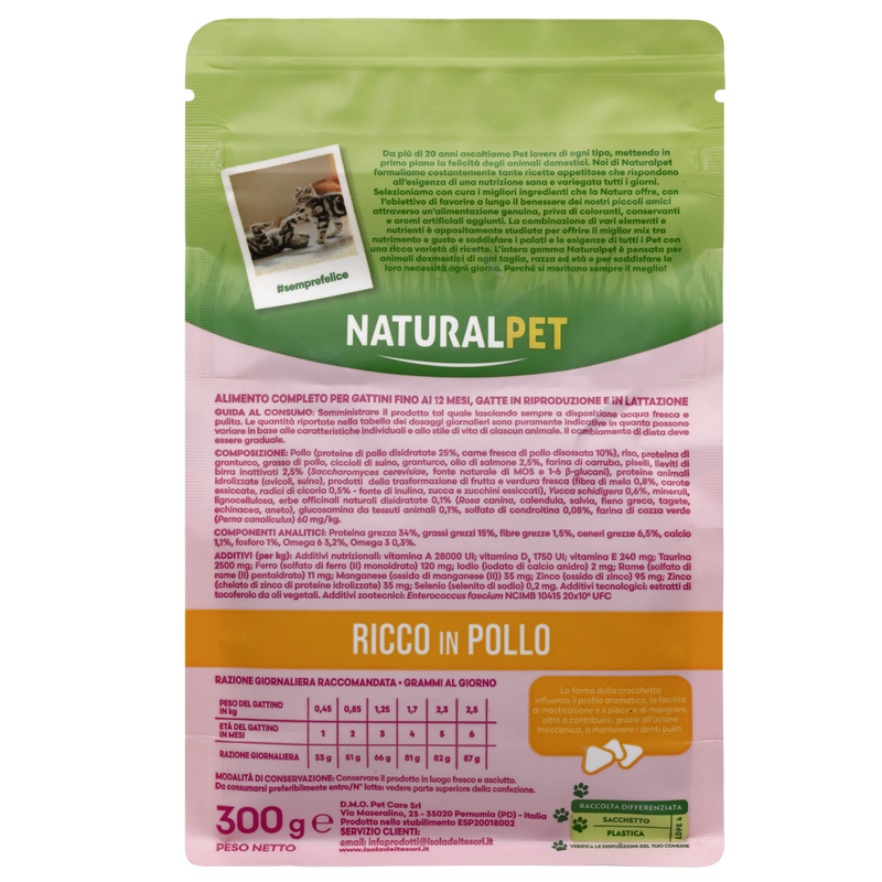 Naturalpet Prime Orme Kitten ricco in Pollo 300gr